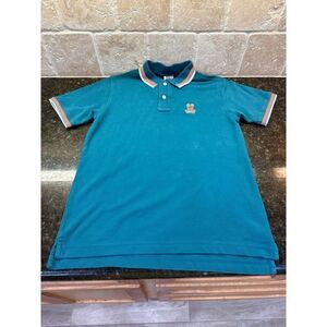 Psycho Bunny Polo Shirt Teal Orange White EUC Teens Size XL 18-20
